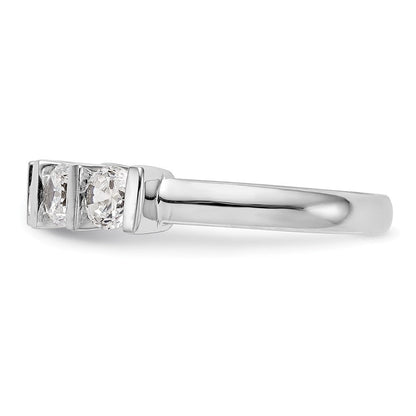 14K Weißgold Ehering mit 5 natürlichen Diamanten