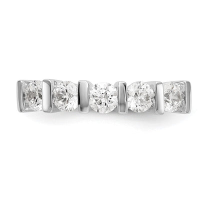 14K Weißgold Ehering mit 5 natürlichen Diamanten