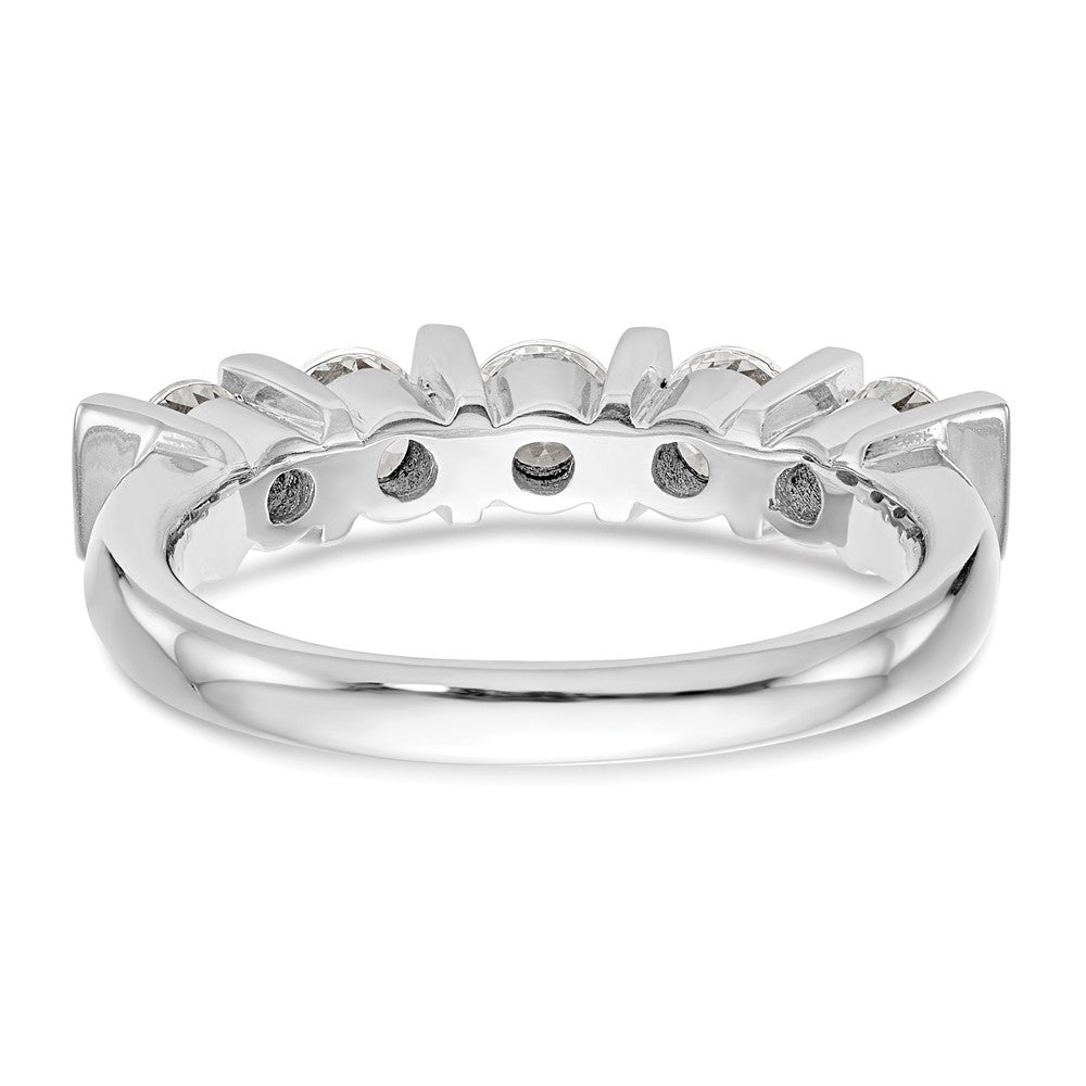14K Weißgold Ehering mit 5 natürlichen Diamanten