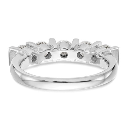 14K Weißgold Ehering mit 5 natürlichen Diamanten