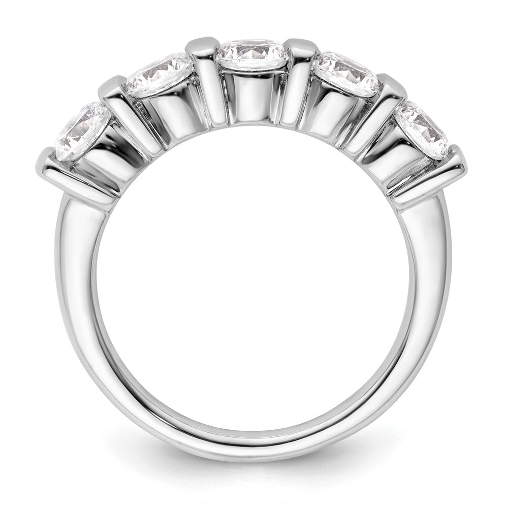 14K Weißgold 5 Stein Halb Zargenfassung 1.5 Karat Rund Komplett Diamant Ring