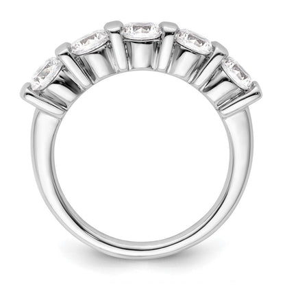 14K Weißgold 5 Stein Halb Zargenfassung 1.5 Karat Rund Komplett Diamant Ring