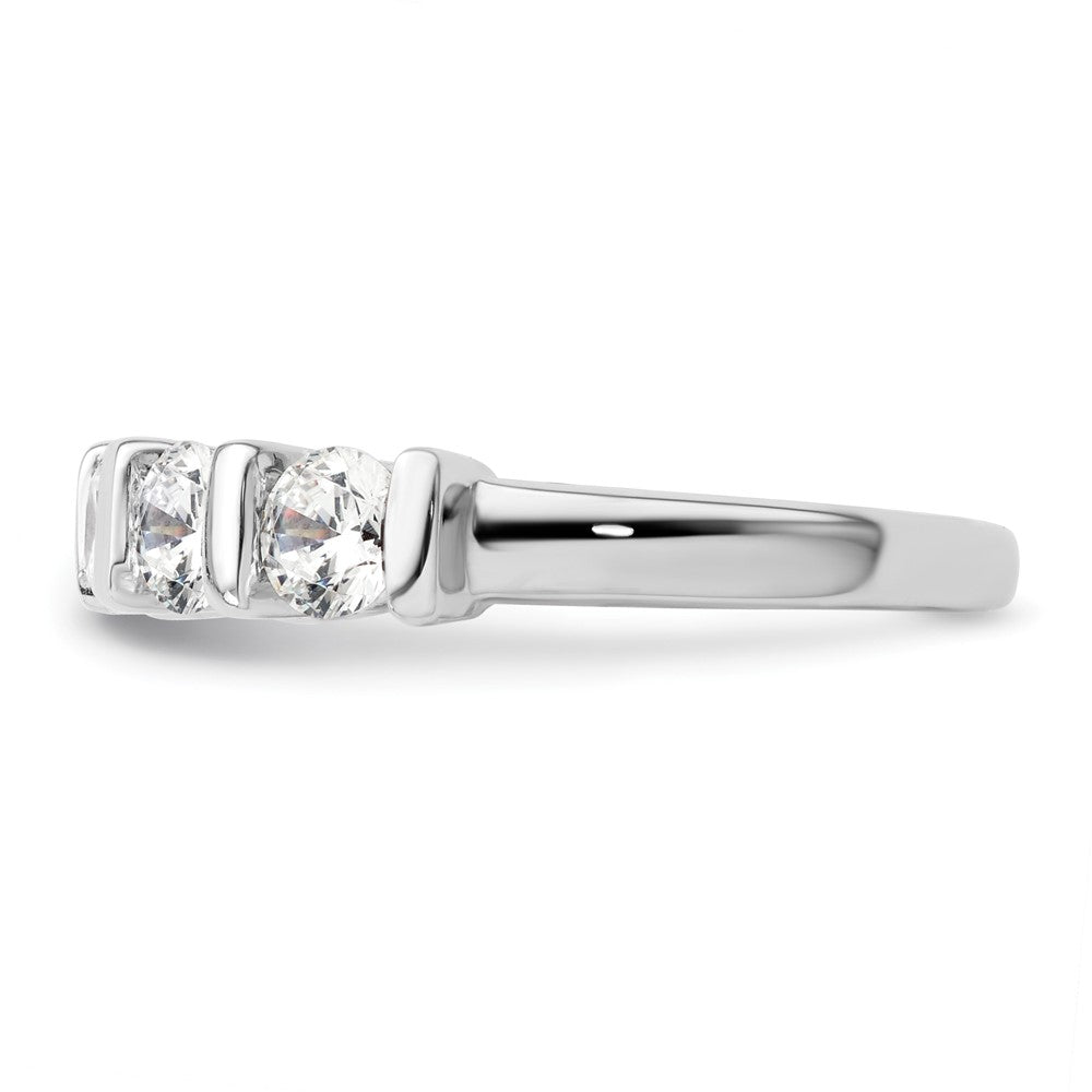 14K Weißgold 5 Stein Halb Zargenfassung 1.5 Karat Rund Komplett Diamant Ring