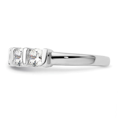 14K Weißgold 5 Stein Halb Zargenfassung 1.5 Karat Rund Komplett Diamant Ring