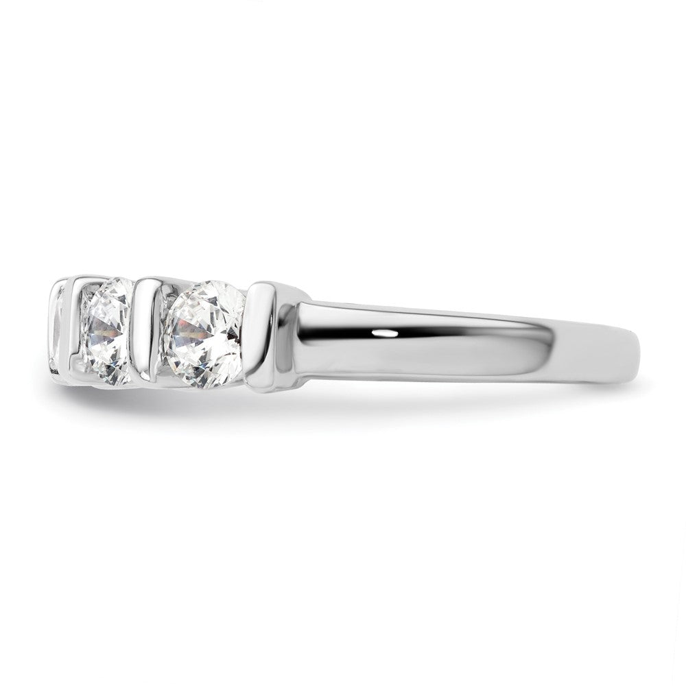 14K Weißgold Ehering mit 5 natürlichen Diamanten