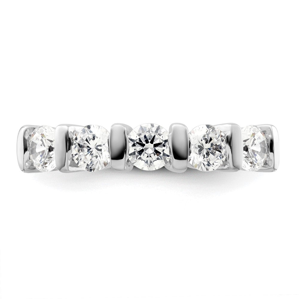 14K Weißgold 5 Stein Halb Zargenfassung 1.5 Karat Rund Komplett Diamant Ring