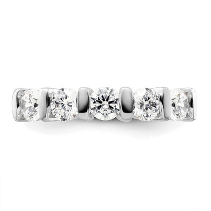 14K Weißgold 5 Stein Halb Zargenfassung 1.5 Karat Rund Komplett Diamant Ring