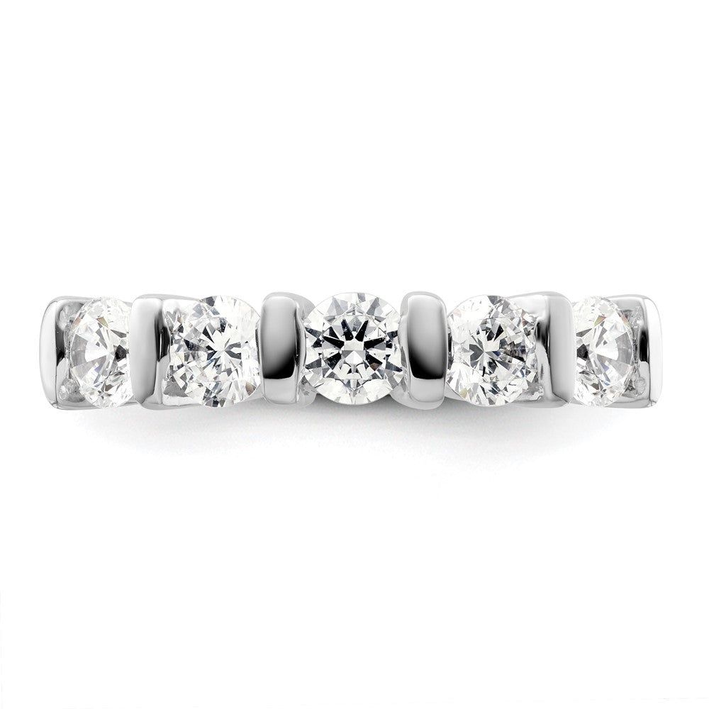 14K Weißgold Ehering mit 5 natürlichen Diamanten