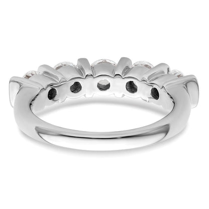 14K Weißgold 5 Stein Halb Zargenfassung 1.5 Karat Rund Komplett Diamant Ring