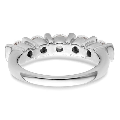 14K Weißgold Ehering mit 5 natürlichen Diamanten