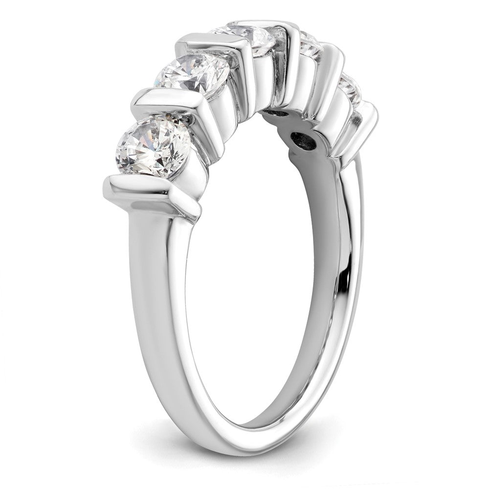 14K Weißgold Ehering mit 5 natürlichen Diamanten