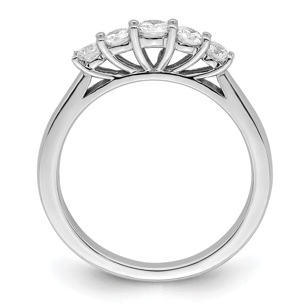14K Weißgold Ring mit 5 Diamanten