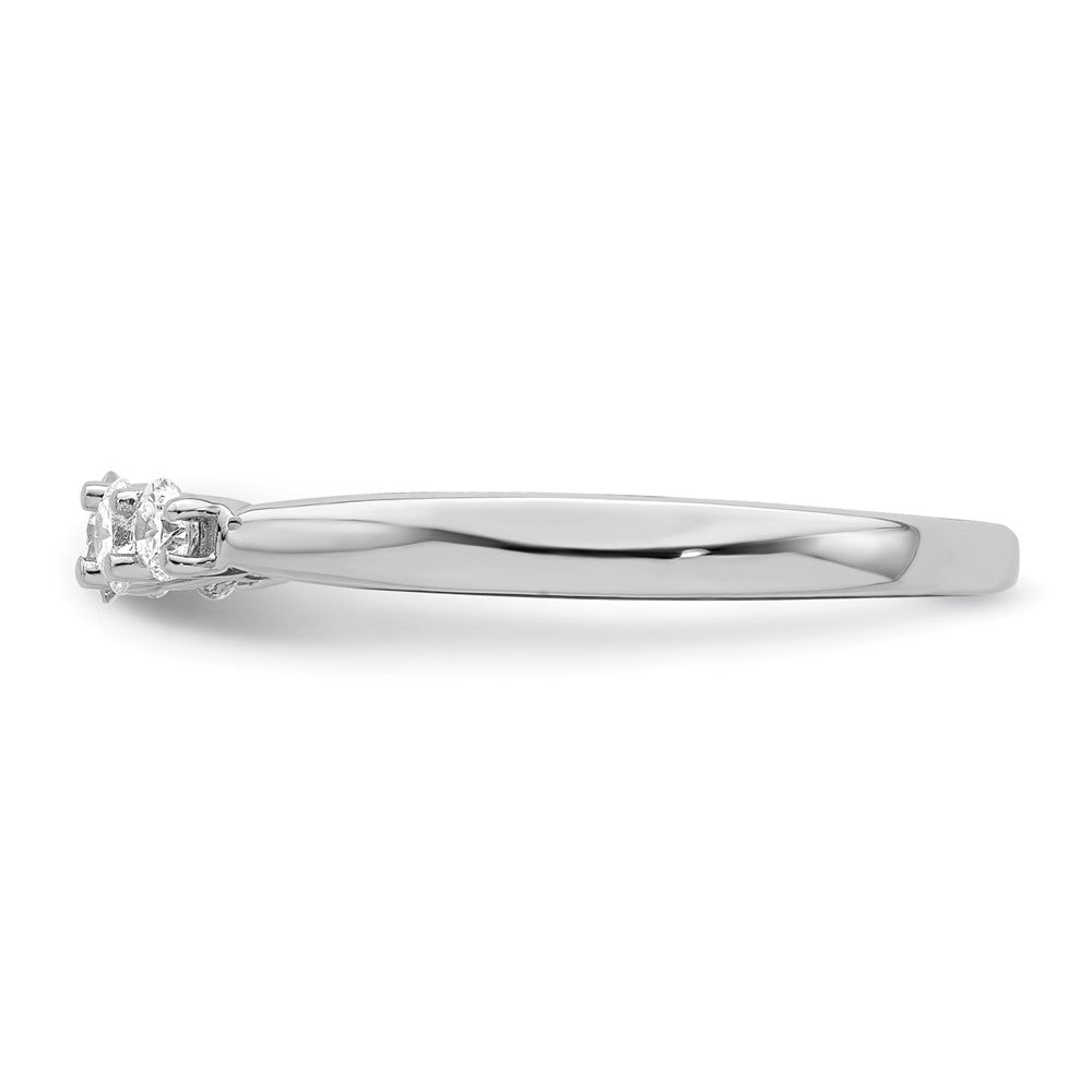 14K Weißgold Ring mit 5 Diamanten