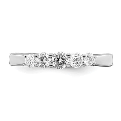 14K Weißgold Ring mit 5 Diamanten
