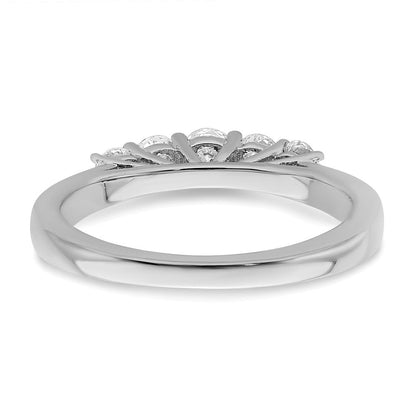 14K Weißgold Ring mit 5 Diamanten