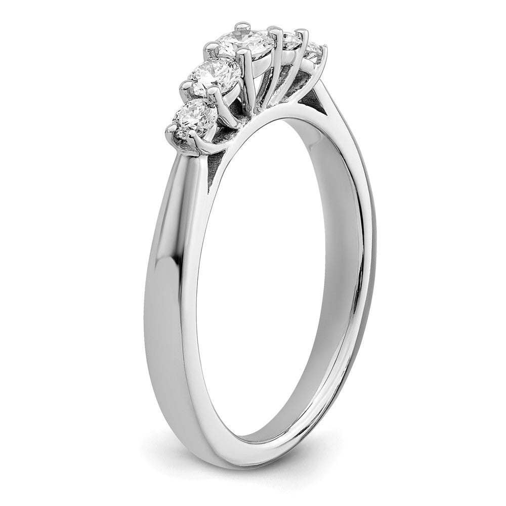 14K Weißgold Ring mit 5 Diamanten