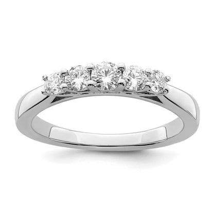 14K Weißgold Ring mit 5 Diamanten