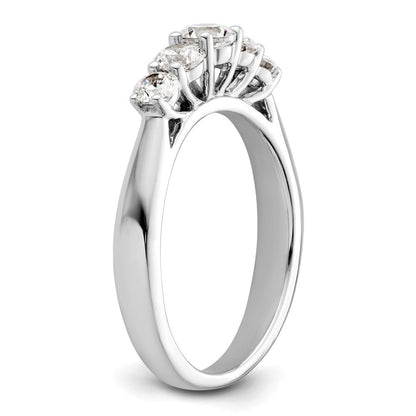 14K Weißgold Ring mit 5 simulierten Diamanten