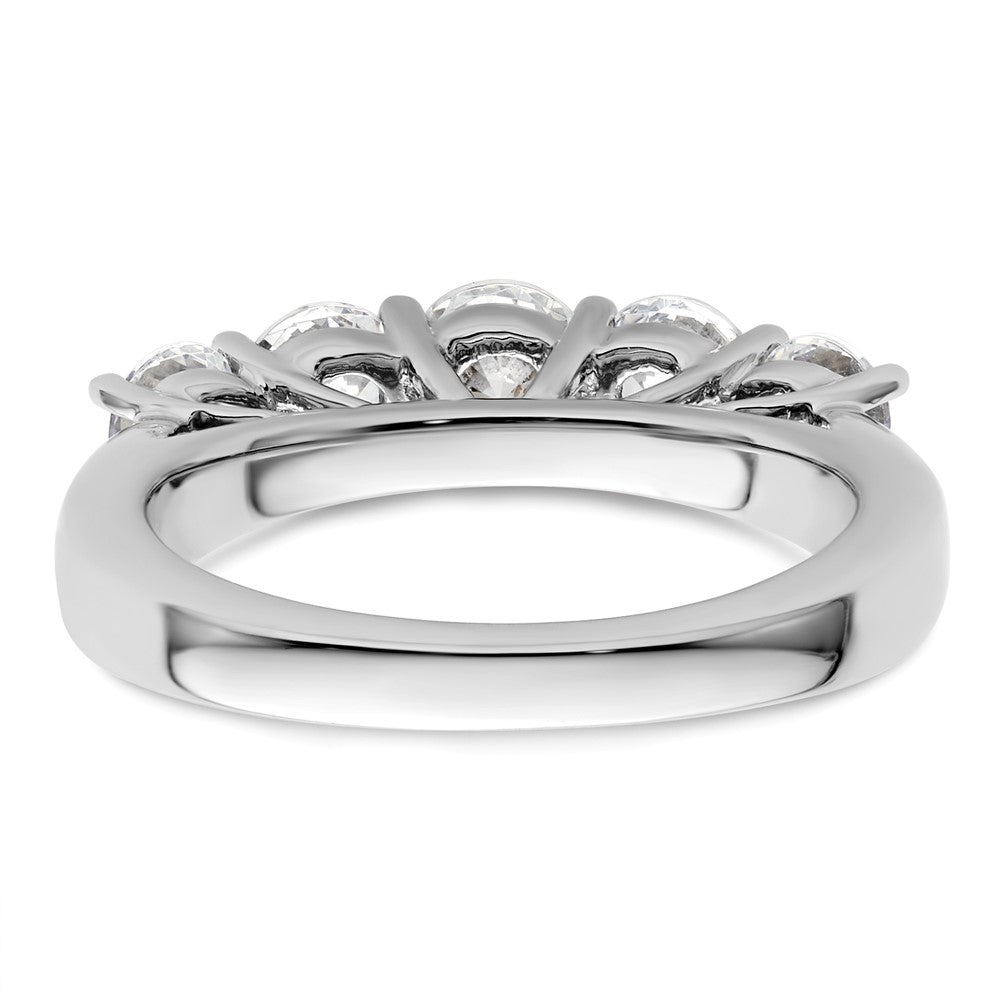14K Weißgold Ring mit 5 simulierten Diamanten