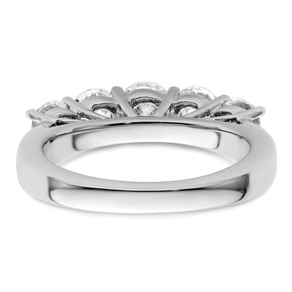 14K Weißgold Ring mit 5 simulierten Diamanten