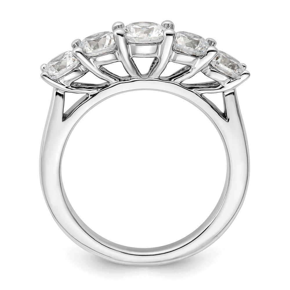 14K Weißgold Ring mit 5 simulierten Diamanten