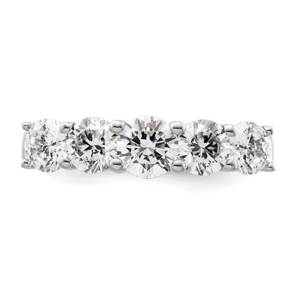 14K Weißgold Ring mit 5 simulierten Diamanten