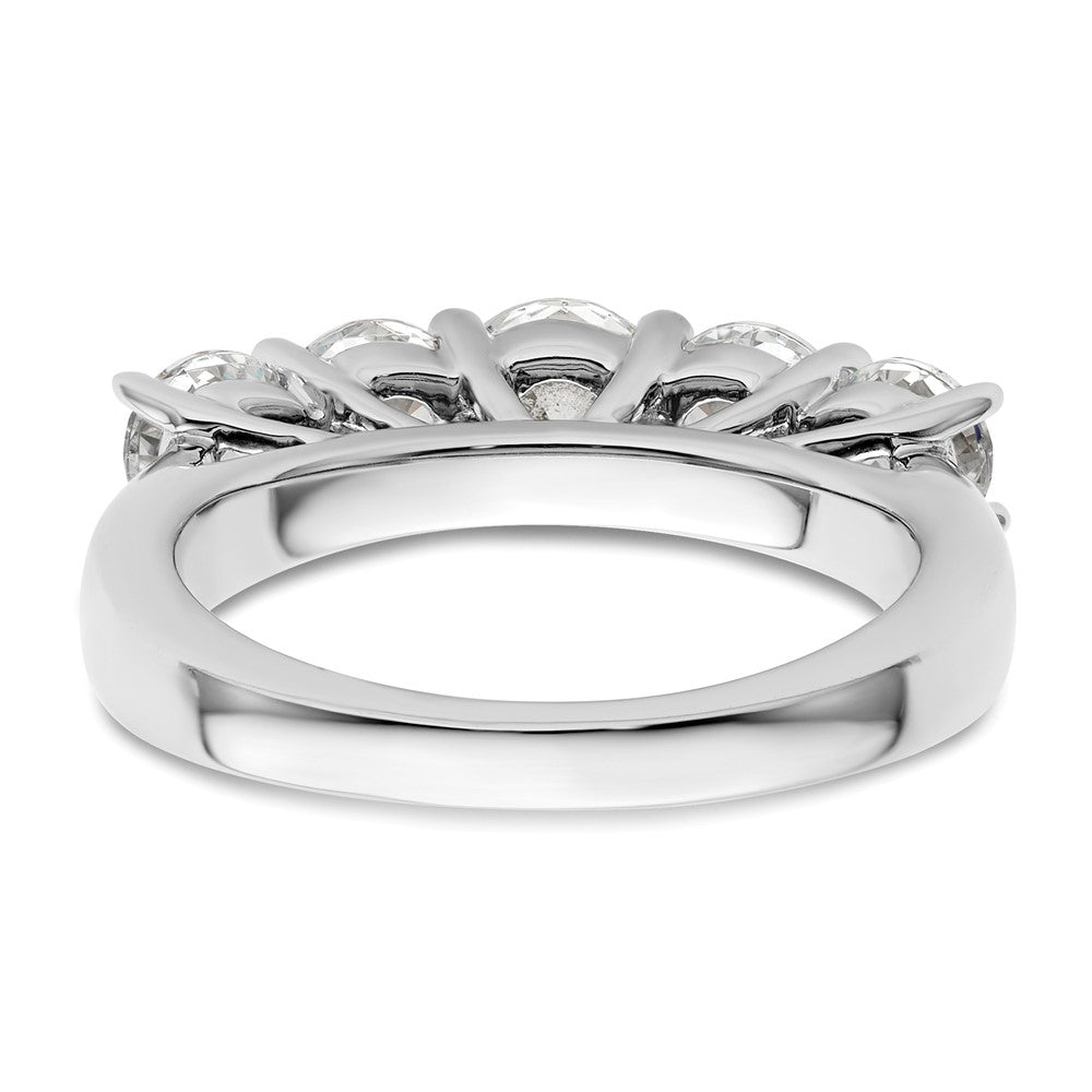 14K Weißgold Ring mit 5 simulierten Diamanten
