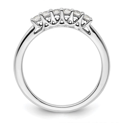 14K Weißgold Ehering mit 6 natürlichen Diamanten, 0,24 ct. Gesamtgewicht
