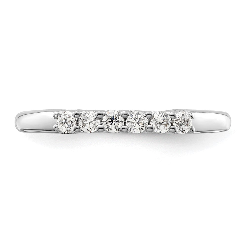 14K Weißgold Ehering mit 6 natürlichen Diamanten, 0,24 ct. Gesamtgewicht