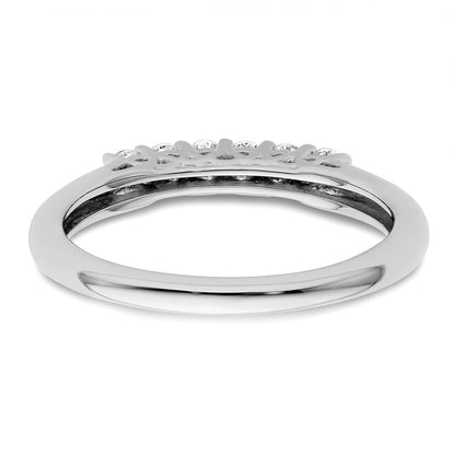 14K Weißgold Ehering mit 6 natürlichen Diamanten, 0,24 ct. Gesamtgewicht