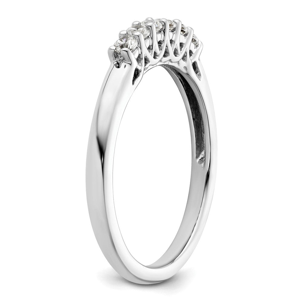 14K Weißgold Ehering mit 6 natürlichen Diamanten, 0,24 ct. Gesamtgewicht