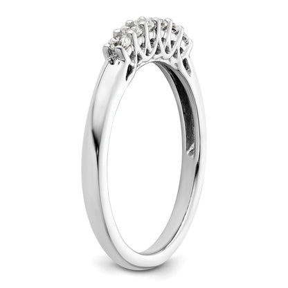 14K Weißgold Ehering mit 6 natürlichen Diamanten, 0,24 ct. Gesamtgewicht
