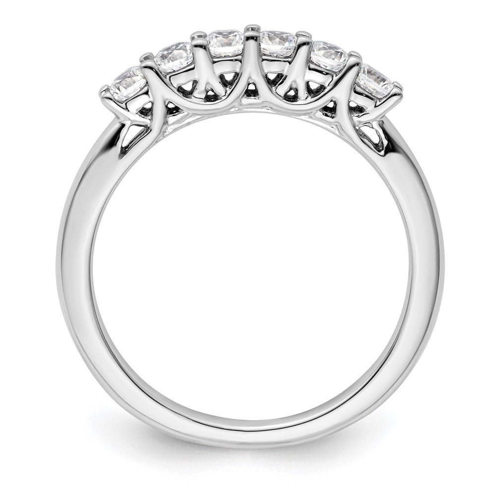 14K Weißgold Ehering mit 6 natürlichen Diamanten