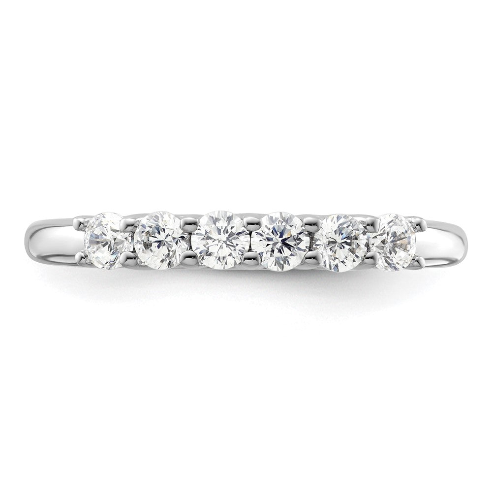 14K Weißgold Ehering mit 6 natürlichen Diamanten