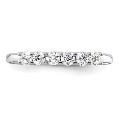14K Weißgold Ehering mit 6 natürlichen Diamanten