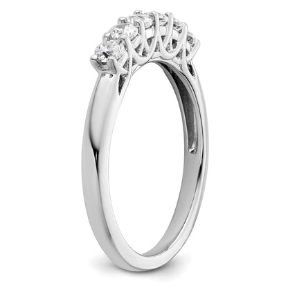 14K Weißgold Ehering mit 6 natürlichen Diamanten