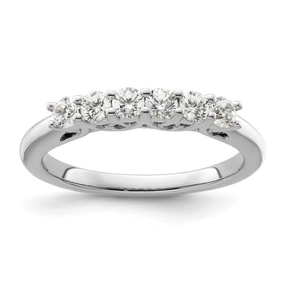 14K Weißgold Ehering mit 6 natürlichen Diamanten