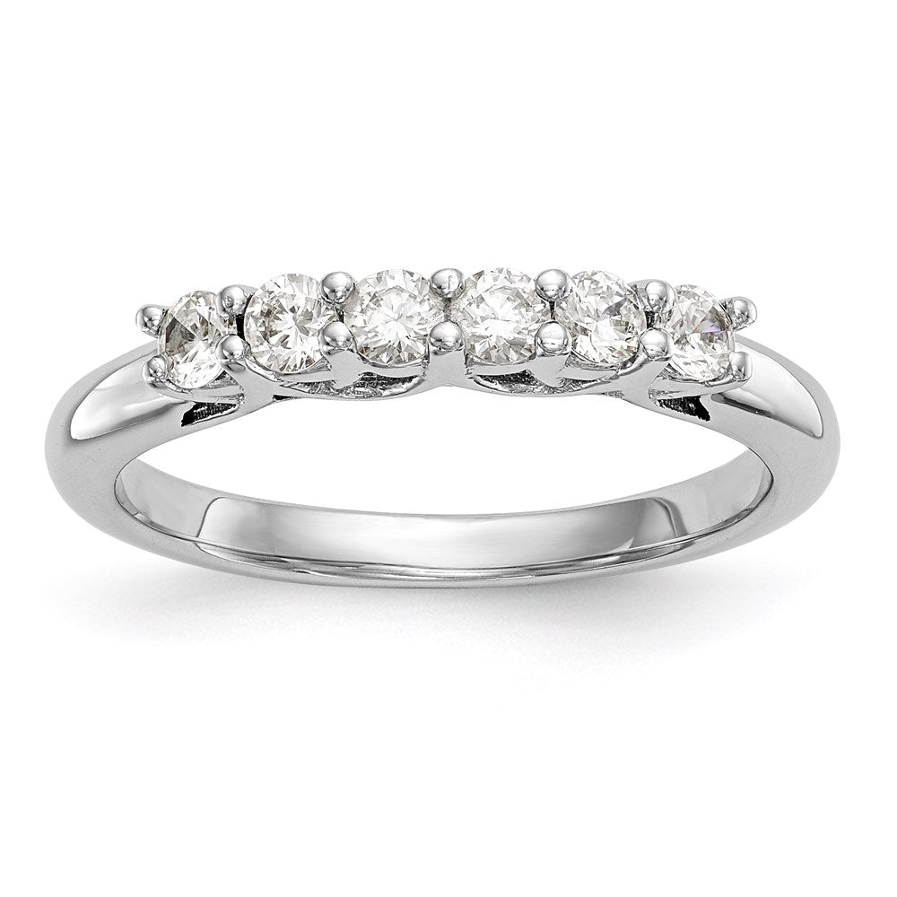 14K Gelbgold Ehering mit 6 echten Diamanten