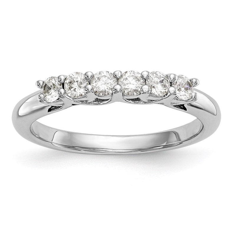 14K Gelbgold Ehering mit 6 echten Diamanten