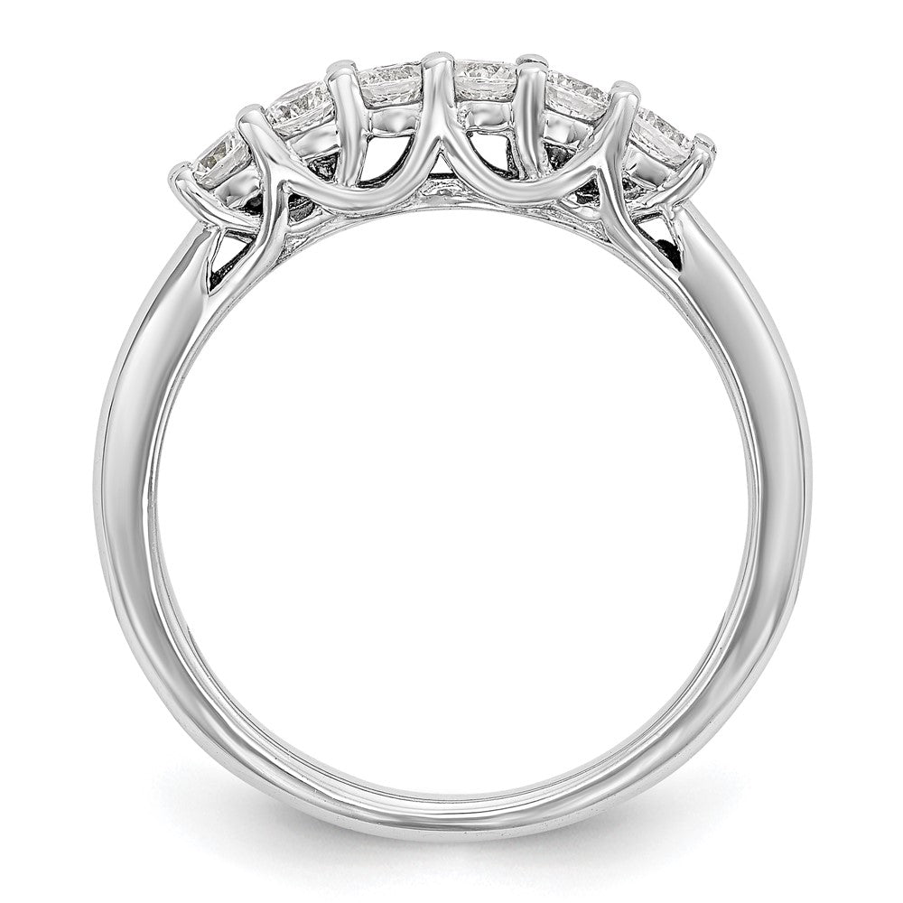 14K Weißgold Ehering mit 6 natürlichen Diamanten (0,75 ct Gesamtgewicht)