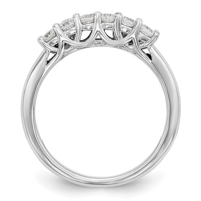 14K Weißgold Ehering mit 6 natürlichen Diamanten (0,75 ct Gesamtgewicht)