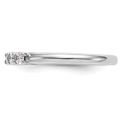 14K Weißgold Ehering mit 6 natürlichen Diamanten (0,75 ct Gesamtgewicht)