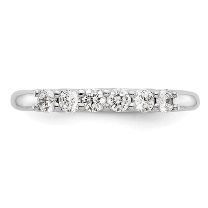 14K Weißgold Ehering mit 6 natürlichen Diamanten (0,75 ct Gesamtgewicht)