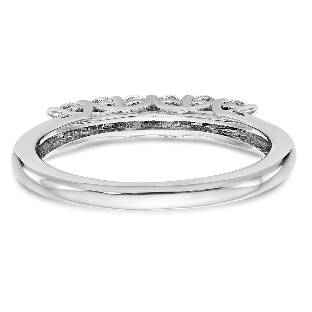 14K Weißgold Ehering mit 6 natürlichen Diamanten (0,75 ct Gesamtgewicht)