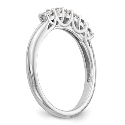 14K Weißgold Ehering mit 6 natürlichen Diamanten (0,75 ct Gesamtgewicht)