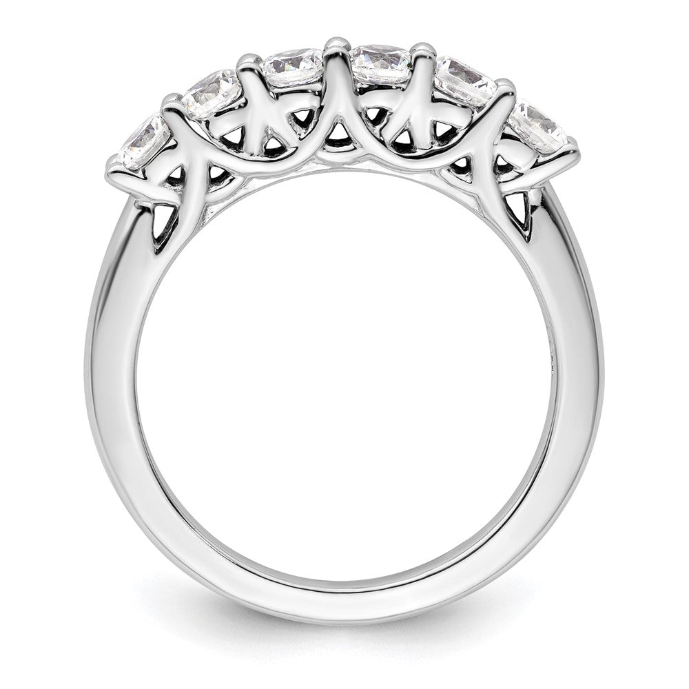 14K Weißgold Ring mit 6 echten Diamanten