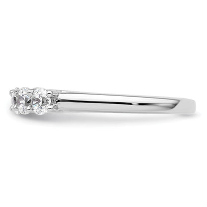 14K Weißgold Ring mit 6 echten Diamanten