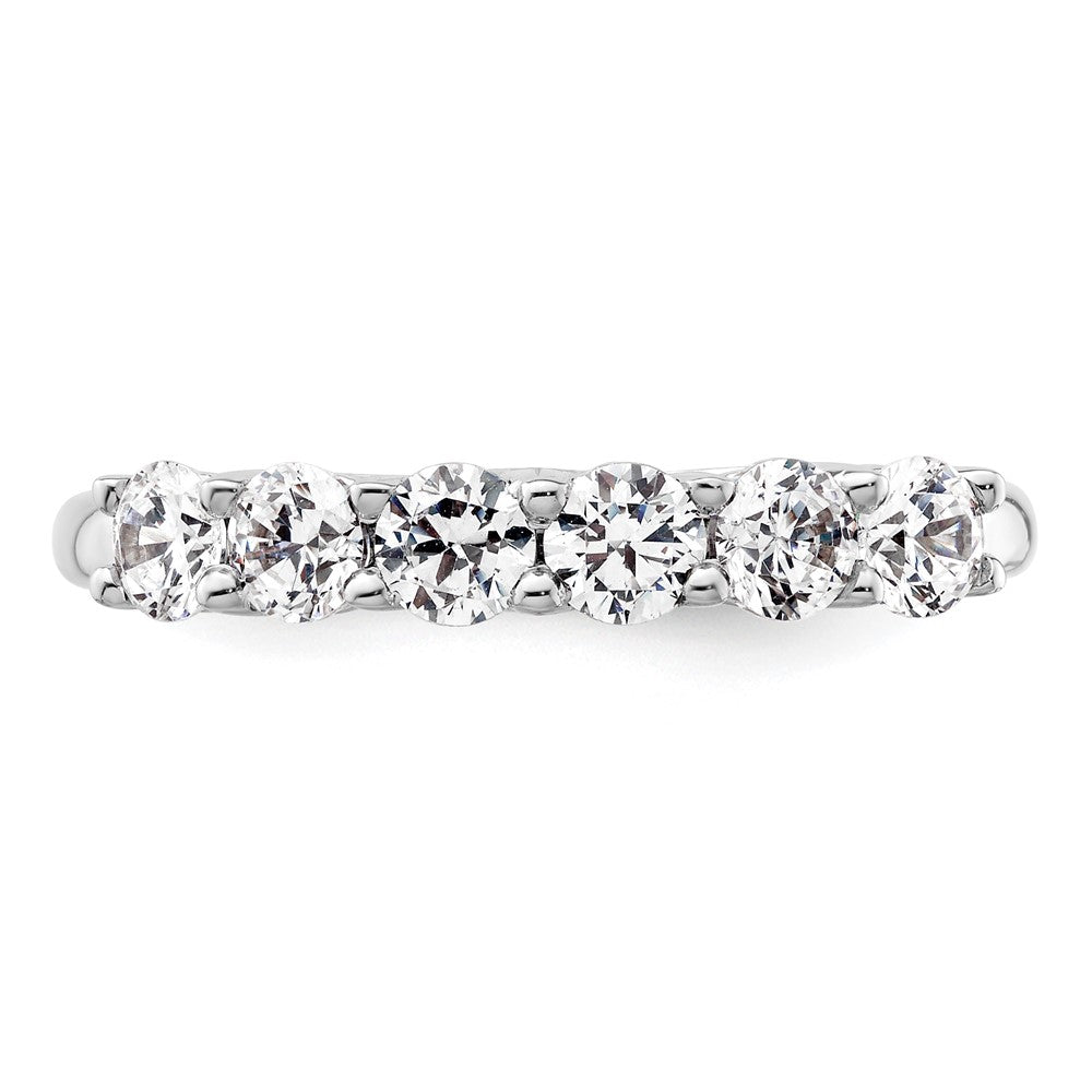 14K Weißgold Ring mit 6 echten Diamanten