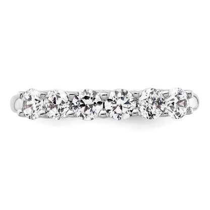 14K Weißgold Ring mit 6 echten Diamanten