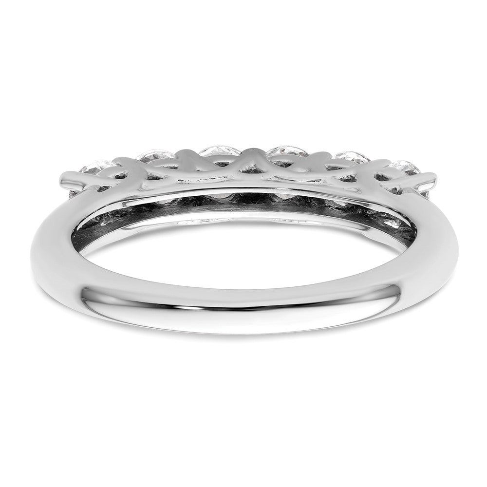14K Weißgold Ring mit 6 echten Diamanten
